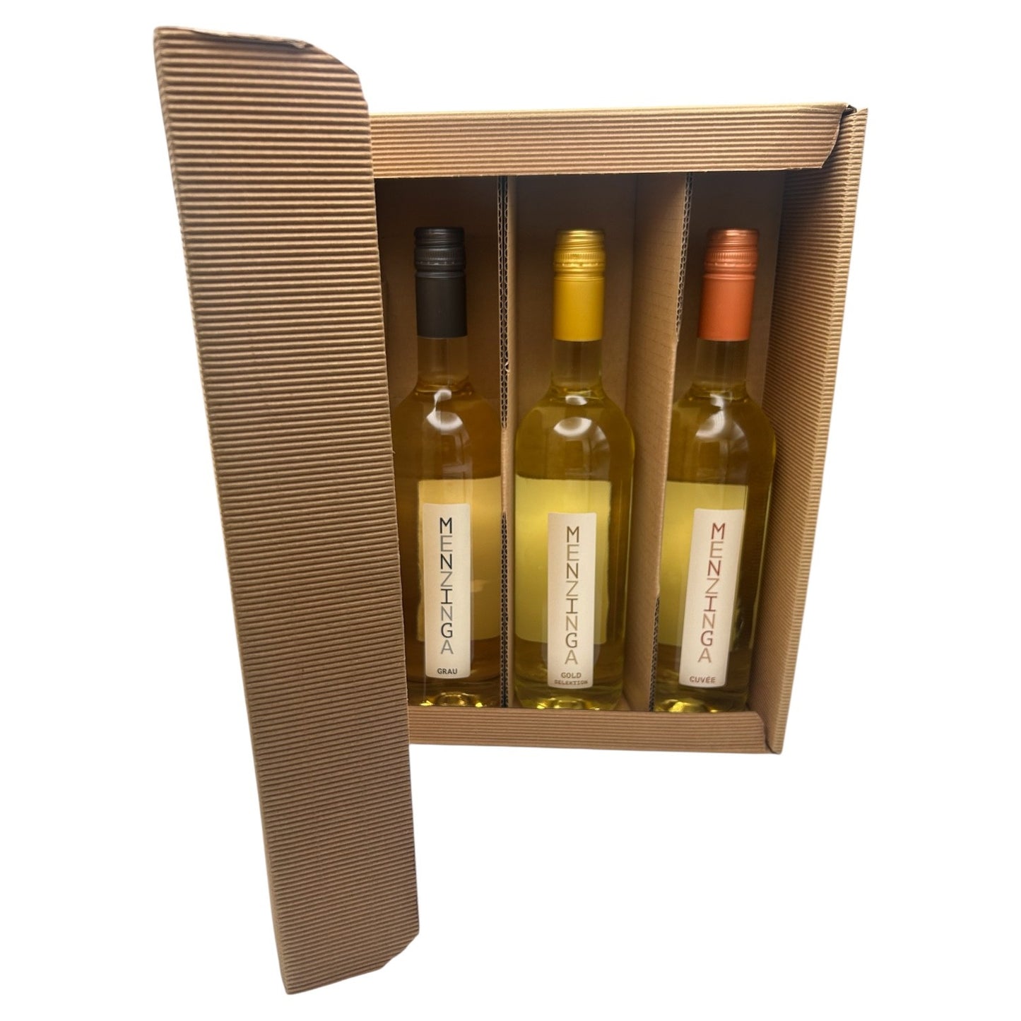 3er Menzinga Geschenkkarton beige - trocken weiß